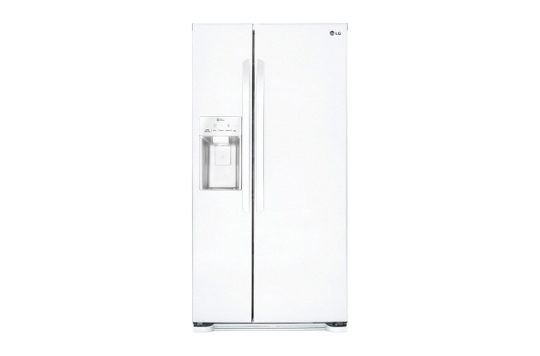Front view of 33 INCH, 22 CU.FT. SIDE-BY-SIDE REFRIGERATOR WITH ICE AND WATER DISPENSER LSXS22423W